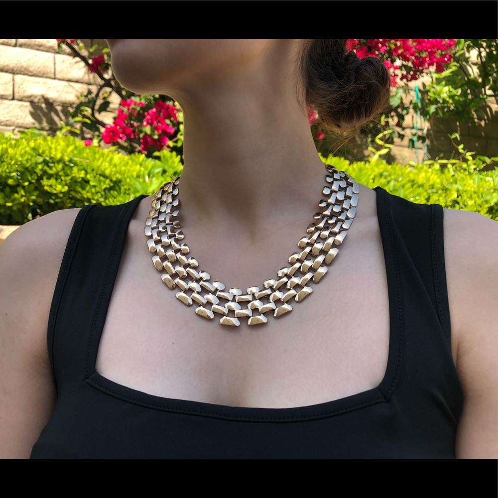 Gold chain statement necklace